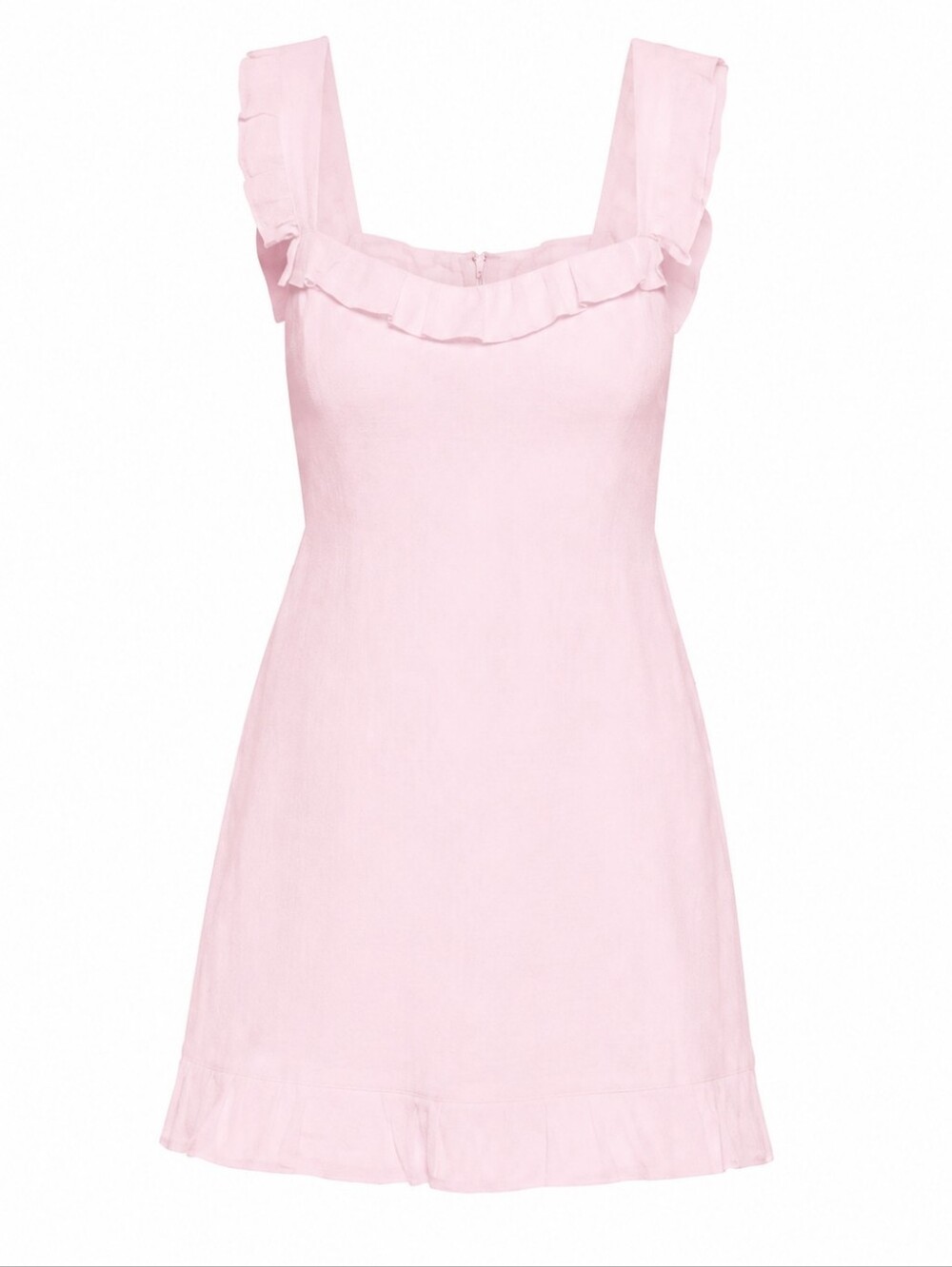 Aritzia Sunday Best Pale Pink Ruffle Strap Mini Dress Size M